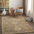 9.75' Oriental Camel Brown and Gray Hand Tufted Round Wool Area Throw Rug - IMAGE 2