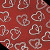 Red and White Locking Heart Cut Edge Craft Ribbon 2" x 50 Yards - IMAGE 1