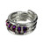 Silvertone Purple Fashion Jewelry Stretch Adjustable Snake Ring - IMAGE 2