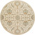 8' Ivory White and Olive Green Round Wool Area Throw Rug - IMAGE 1