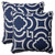 Geometric Outdoor Corded Square Throw Pillows - 18.5" - Blue - Set of 2 - IMAGE 1