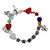 7.5" Red and Gray 'I Love Mom' Glass Beaded Bracelet - IMAGE 1