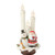 14" White Lighted Santa and Snowman Triple Flameless Candle Lamp Christmas Figurine - IMAGE 1