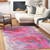 2.5' x 8' Pink and Purple Contemporary Rectangular Area Throw Rug Runner - IMAGE 2