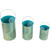 Set of 3 Turquoise and Gold Floral Laser-Cut Pillar Candle Lanterns - IMAGE 5