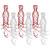 Club Pack of 36 Fun, Festive and Exciting Red and White Shimmering Whirl Hanging Decorations 20" - IMAGE 1