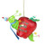 4" Red and Green Worm Apple "LOW CARB DELITES" Christmas Ornament - IMAGE 1