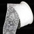 White Flocked Heart Wired Craft Ribbon 2.5" x 40 Yards - IMAGE 1