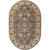 6' x 9' Floral Taupe Brown and Gray Hand Tufted Oval Wool Area Throw Rug - IMAGE 1