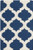 2' x 3' Royal Blue and Winter White Hand Woven Rectangular Area Throw Rug - IMAGE 1