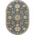 6' x 9' Classical Denim Blue and Brown Hand Tufted Oval Wool Area Throw Rug - IMAGE 1