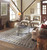 2.5' x 8' Floral Blue and Beige Hand Tufted Rectangular New Zealand Wool Area Throw Rug Runner - IMAGE 2