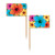Club Pack of 12 Blue and Orange Floral Hibiscus Food or Drink Decoration Picks 2.5" - IMAGE 1