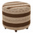 20" Chocolate Brown and Light Beige Upholstered Wool and Wooden Foot Stool Ottoman - IMAGE 1