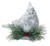 8.75" Gray and Green Cardinal Perched on Log with Pine Cones Christmas Tabletop Decor - IMAGE 2