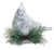 8.75" Gray and Green Cardinal Perched on Log with Pine Cones Christmas Tabletop Decor - IMAGE 1