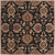 9.75' x 9.75' Floral Black and Beige Square Area Throw Rug - IMAGE 1