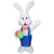 Inflatable Lighted Standing Easter Bunny with Egg Outdoor Decoration - 7' - IMAGE 2