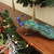 13" Green and Blue Peacock with Closed Tail Feathers Christmas Tabletop Decor - IMAGE 2