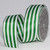Shimmering Green and White French Wired Stripe Craft Ribbon 1.5" x 27 Yards - IMAGE 1