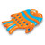 60.5" Inflatable Orange and Blue Sun Fish Swimming Pool Floating Raft - IMAGE 1