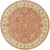 6' Floral Red and Beige Round Wool Area Throw Rug - IMAGE 1