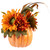 Sunflower and Gourds in Pumpkin Fall Harvest Pumpkin Flower Arrangement - 14.75" - IMAGE 3