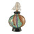 10.25" Crackle Hand Blown Perfume Bottle with Ridged Stopper - IMAGE 1