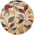 8' Dark Red and Brown Round Area Throw Rug - IMAGE 1