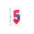 Pack of 6 Red and Blue Molded Numeral "5" with Balloon Birthday Party Candles 3.5" - IMAGE 3