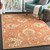 8' Cornelian Terracotta Red and Brown Hand Tufted Floral Round Wool Area Throw Rug - IMAGE 2