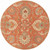 8' Cornelian Terracotta Red and Brown Hand Tufted Floral Round Wool Area Throw Rug - IMAGE 1