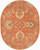 8' x 10' Cornelian Terracotta Red and Brown Hand Tufted Floral Oval Wool Area Throw Rug - IMAGE 1