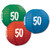 Pack of 6 Red, Blue, and Green Birthday "50"  Festive Hanging Paper Lanterns 9.5" - IMAGE 1