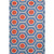 2' x 3' Retro Octagon Poppy Red and Blue Wool Area Throw Rug - IMAGE 1
