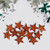 12ct Matte Burnt Orange Glittered Star Shatterproof Christmas Ornaments 5" - IMAGE 1