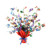Club Pack of 12 Multi-Colored "60" Gleam 'N Burst Decorative Centerpieces 15" - IMAGE 1