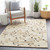 9' x 9' Fair Enoki Brown and Blue Square Hand Tufted Wool Area Throw Rug - IMAGE 2