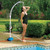 81" White and Blue Portable Poolside Shower and Foot Rinse Station - IMAGE 2