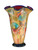 14" Sandy Brown, Coral and Turqoise Blue Coast Sand Decorative Hand Blown Glass Vase - IMAGE 1