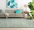 2' x 4' Les Animaux Green and Cerulean Cheetah Hand Tufted Hearth Wool Area Throw Rug - IMAGE 2