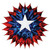 Patriotic Fan Burst Metallic Fan Hanging Decorations - 15" - Pack of 12 - IMAGE 1
