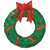 18" Lighted Sisal Wreath with Stars and Bow Christmas Outdoor Decoration - IMAGE 3
