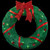 18" Lighted Sisal Wreath with Stars and Bow Christmas Outdoor Decoration - IMAGE 1