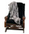 Gray and Black Persian Lamb Animal Faux Fur Throw Blanket 50" x 58" - IMAGE 1