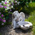 10" Gray Resting Angel Bird Feeder Outdoor Garden Statue - IMAGE 1