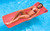 74-Inch Sofskin Coral Red Rippled Floating Swimming Pool Mattress - IMAGE 2