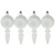 4ct White Retro Reflector Shatterproof Matte Christmas Finial Ornaments 7.5" - IMAGE 5
