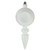 4ct White Retro Reflector Shatterproof Matte Christmas Finial Ornaments 7.5"