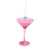 5.5" Pink and Silver Happy Hour Blown Cocktail Glass Christmas Ornament - IMAGE 1